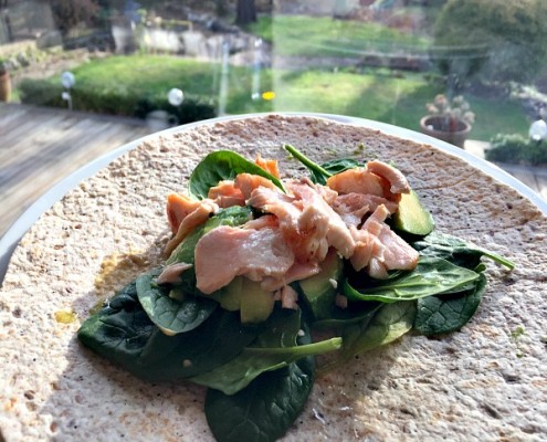 Salmon-avocado-spinach-wrap